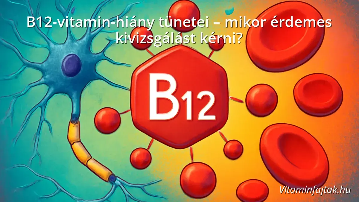 B12-vitamin molekulák és emberi idegsejtek illusztrációja
