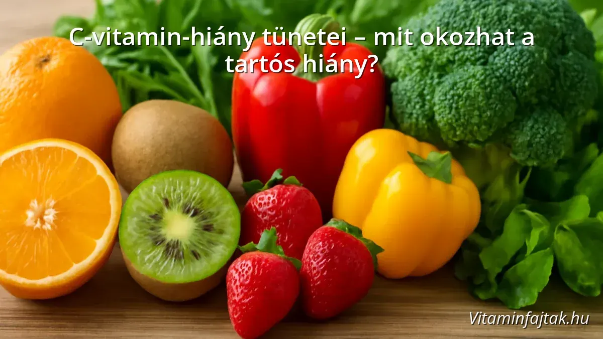 Fresh fruits and vegetables rich in vitamin C on a wooden table